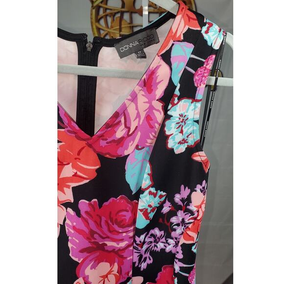 Donna Ricco New York Floral Sleeveless Fit & Flare Dress with Lace Hem Size 12 - Picture 5 of 7